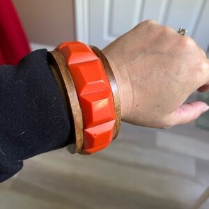4/$100 Orange and Brown Geometric lucite Bracelet 🍊